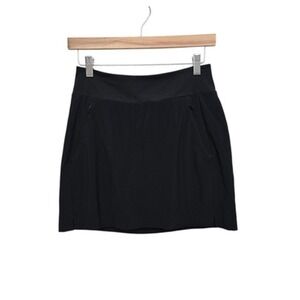 Athleta Skort Womens 0 Black Soho Built-in‎ Shorts Zip Pockets Athletic Stretch